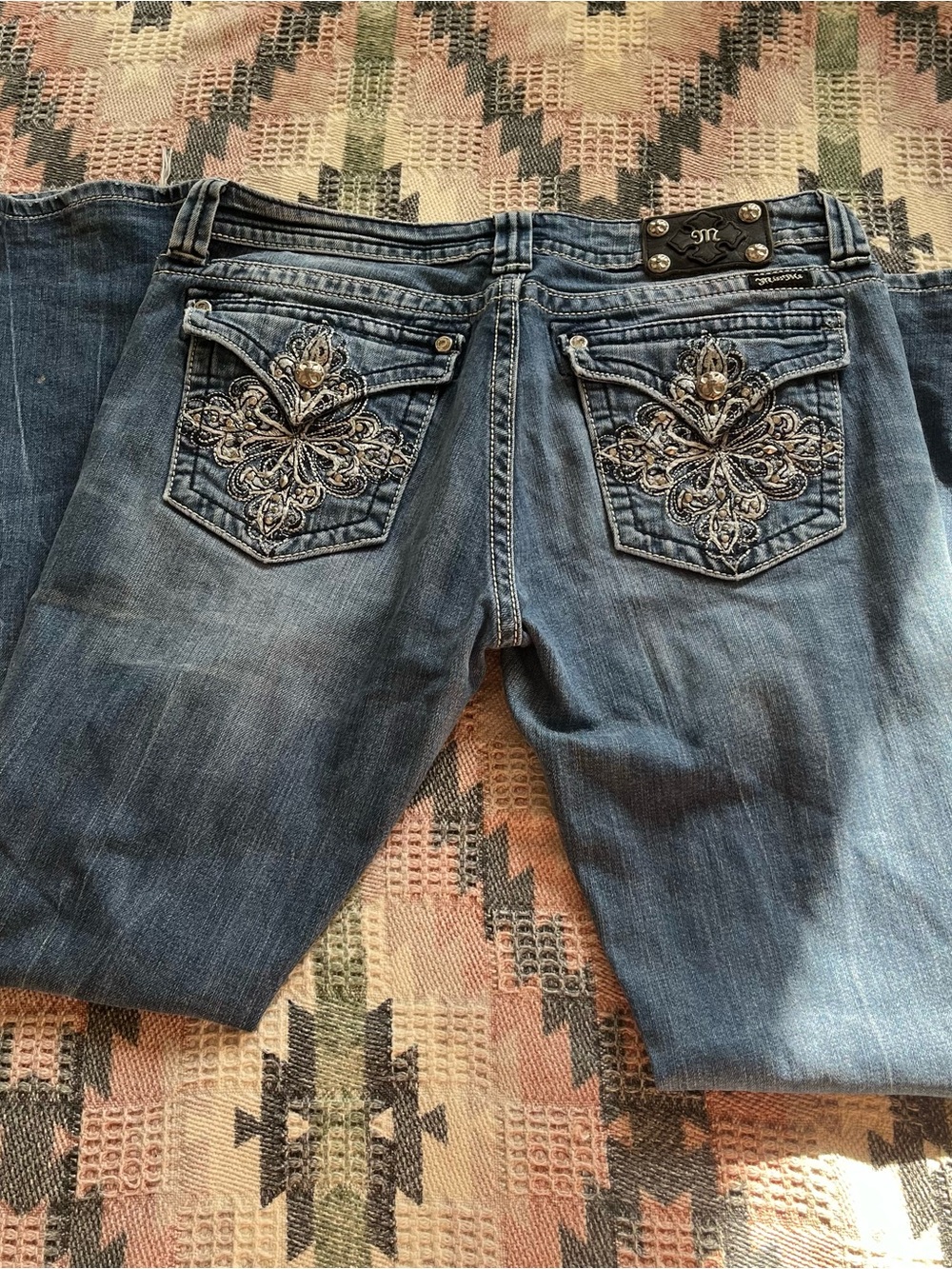 Miss Me Blue Denim Jeans with Branded Label